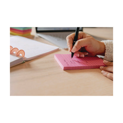 Note Pads In Summer Joy Color Collection Colors, 4" X 6", Note Ruled, 90 Sheets/pad, 5 Pads/pack