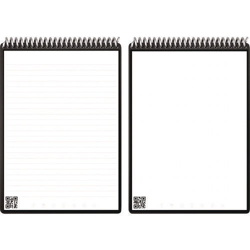 Flip Smart Notepad, Black Cover, Lined/dot Grid Rule, 6 X 8.8, White, 18 Sheets