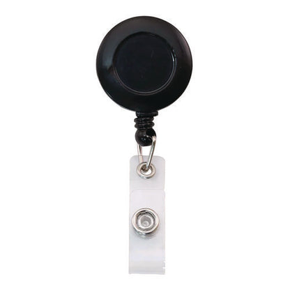 Clip-on Badge Reel, Extends 30", Black, 12/pack