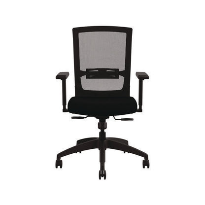 Quip Ergonomic Mesh Back Swivel Task Chair, Supports Up To 300 Lb, Black Seat, Carbon Back, Black Base