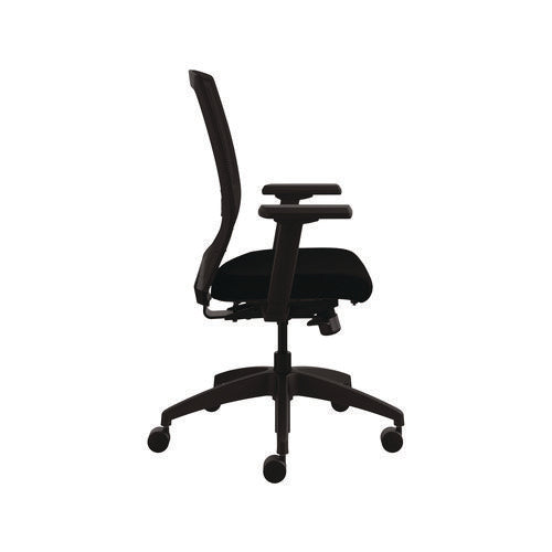 Quip Ergonomic Mesh Back Swivel Task Chair, Supports Up To 300 Lb, Black Seat, Carbon Back, Black Base