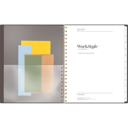 Workstyle Monthly Poly Planner, Geometric Artwork, 11 X 8.5, Java Brown/gold Cover, 12-month (jan To Dec): 2025