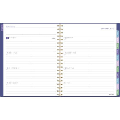 Badge Geo Weekly/monthly Planner, 11 X 9.25, Purple/gold Cover, 13-month (jan To Jan): 2025 To 2026