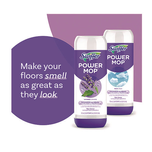 Powermop Mopping Pads, 5.3 X 15.4, White/purple, 5 Pads/box