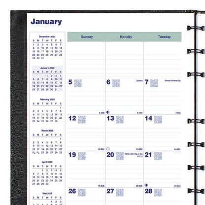 Plan And Link Monthly Planner, 9.25" X 7.25", Black Cover, 16-months: Sept 2024 To Dec 2025