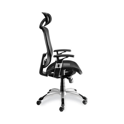 Flexfit Hyken Mesh Task Chair, Supports Up To 300 Lbs, 17.24" To 20.98" Seat Height, Black Seat, Black Back.silver Base