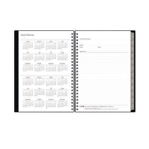 Enterprise Weekly/monthly Notes Planner, 8.63" X 5.88", Black Cover, 12-month (jan To Dec): 2025