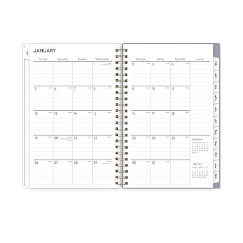 Tula Weekly/monthly Planner, Floral Artwork, 8" X 5", Purple/pink/white Cover, 12-month (jan To Dec): 2025