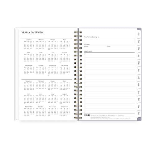 Tula Weekly/monthly Planner, Floral Artwork, 8" X 5", Purple/pink/white Cover, 12-month (jan To Dec): 2025