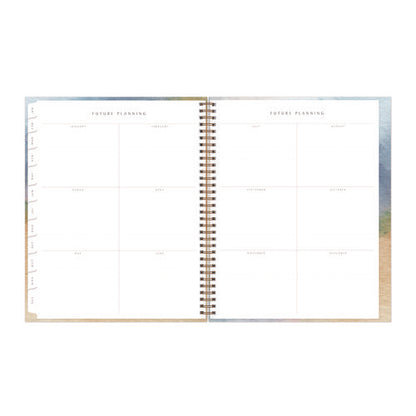 One Tree Planted Andrea Weekly/monthly Planner, Abstract Artwork, 11" X 8.5", Blue/sand/green Cover, 12-month (jan-dec): 2025