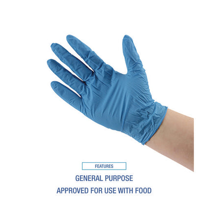 Disposable Powder-free Nitrile Gloves, Small, Blue, 5 Mil, 100/box