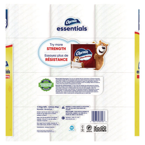 Essentials Strong Bathroom Tissue, Septic Safe, 1-ply, White, 429/roll, 12 Rolls/pack