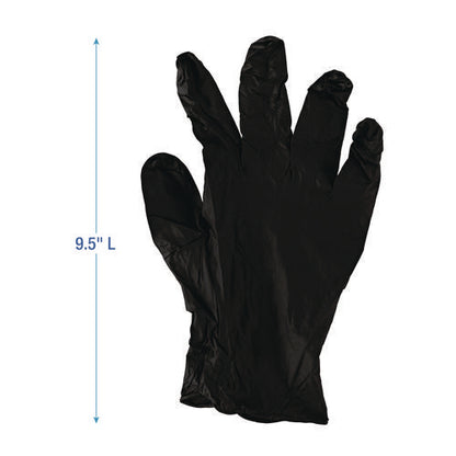 Disposable General-purpose Powder-free Nitrile Gloves, Small, Black, 4.4 Mil, 100/box, 10 Boxes/carton