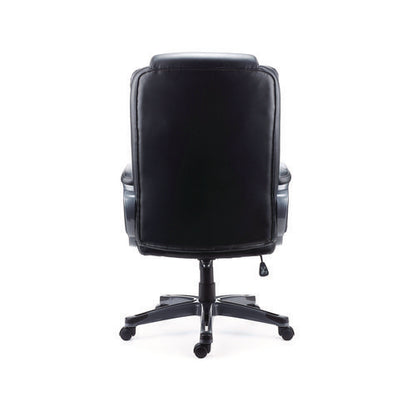 Kirkdale Bonded Leather Manager Chair, Supports Up To 275 Lb, 16.18 To 22.76 Seat Height, Black Seat/back, Black Base