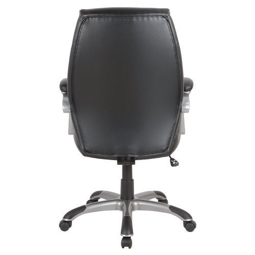 Fulford Bonded Leather High-back Manager's Chair, Supports Up To 275 Lb, 18.62 To 22.56 Seat Height, Black Seat/back/base