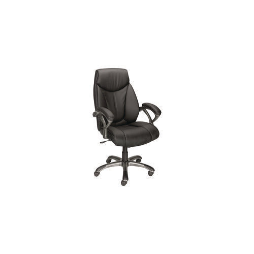 Fulford Bonded Leather High-back Manager's Chair, Supports Up To 275 Lb, 18.62 To 22.56 Seat Height, Black Seat/back/base