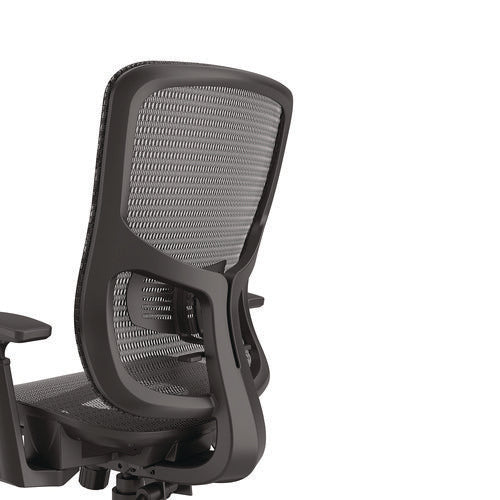 Hollins Ergonomic Mesh Swivel Task Chair, Supports Up To 275 Lb, 18.57 To 22.54 Seat Height, Black Seat/back, Black Base