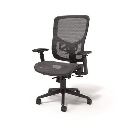 Hollins Ergonomic Mesh Swivel Task Chair, Supports Up To 275 Lb, 18.57 To 22.54 Seat Height, Black Seat/back, Black Base