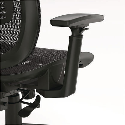 Hollins Ergonomic Mesh Swivel Task Chair, Supports Up To 275 Lb, 18.57 To 22.54 Seat Height, Black Seat/back, Black Base