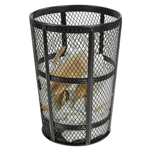 Steel Mesh Corrosion Resistant Trash Can, 48 Gal, Black