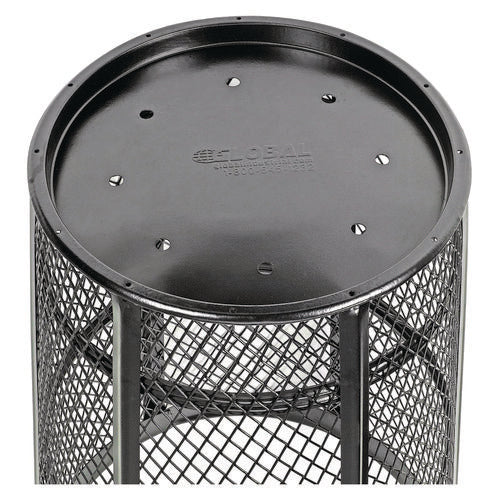 Steel Mesh Corrosion Resistant Trash Can, 48 Gal, Black