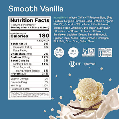 20 G Protein Drink, Vanilla, 12 Oz Bottle, 12/carton