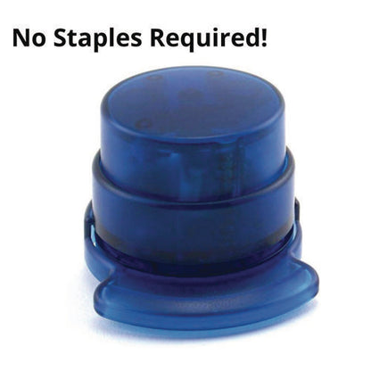 Staple-free Stapler, 5-sheet Capacity, 0.5" Throat Depth, Blue, 24/carton