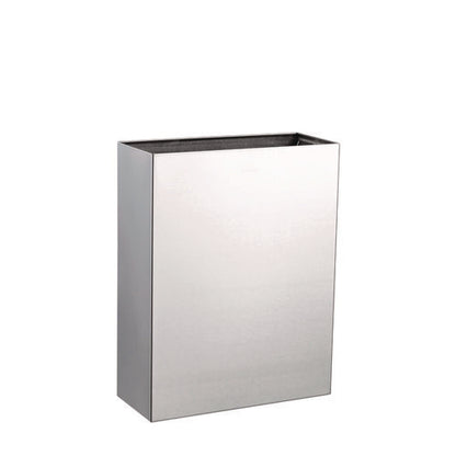 Stainless Steel Surface-mounted Waste Receptacle, 6.4 Gal, Brushed Stainless Steel