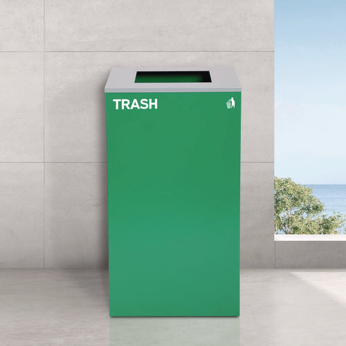 29 Gallon Trash/recycling Cans, Steel, Blue Recycling Can, Green Recycling Can, Black Trash Can With Square Lids