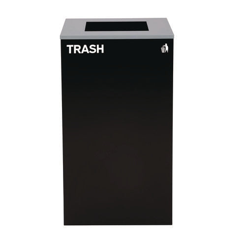 29 Gallon Trash/recycling Cans, Steel, Blue Recycling Can And Green Recycling Can W/mixed Lids, Black Trash Can W/square Lid