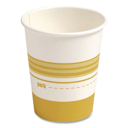 Paper Hot Cups, 8 Oz, White/yellow, 500/carton