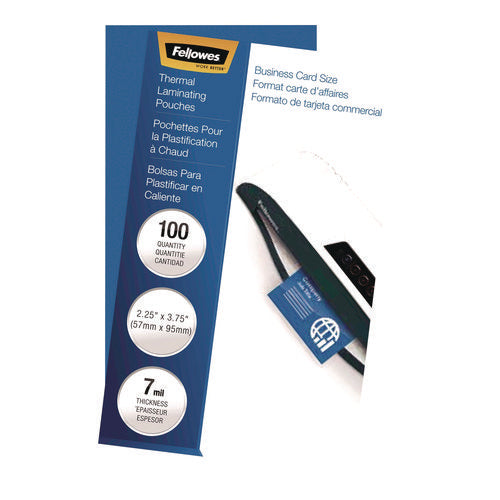 Laminating Pouches, 7 Mil, 3.75" X 2.25", Clear Gloss, 100/pack