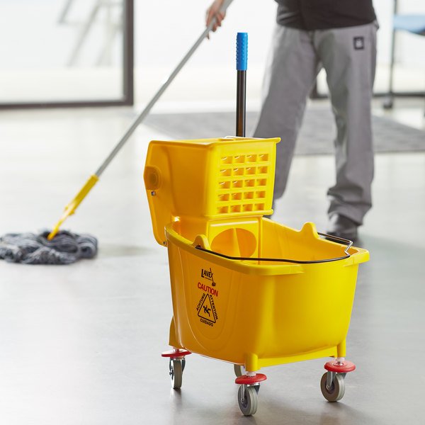 Mop Bucket & Wringer Combo, 35 qt., Yellow