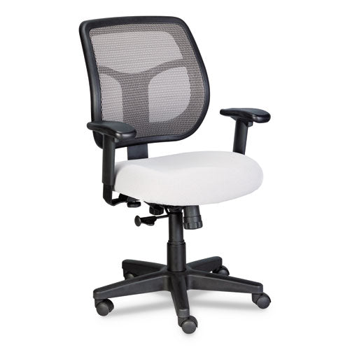 Apollo Mid-back Mesh Chair, Silver Seat/silver Back, Black Base