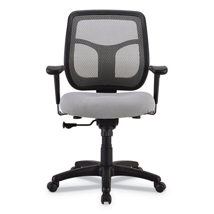 Apollo Mid-back Mesh Chair, Silver Seat/silver Back, Black Base