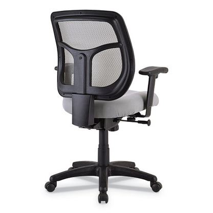 Apollo Mid-back Mesh Chair, Silver Seat/silver Back, Black Base